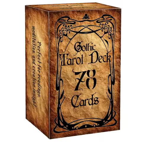 78 Card Gothic Vintage Tarot Deck Size 13x8cm, Includes Paper Guide for Beginners to Navigate Choices and Awakening