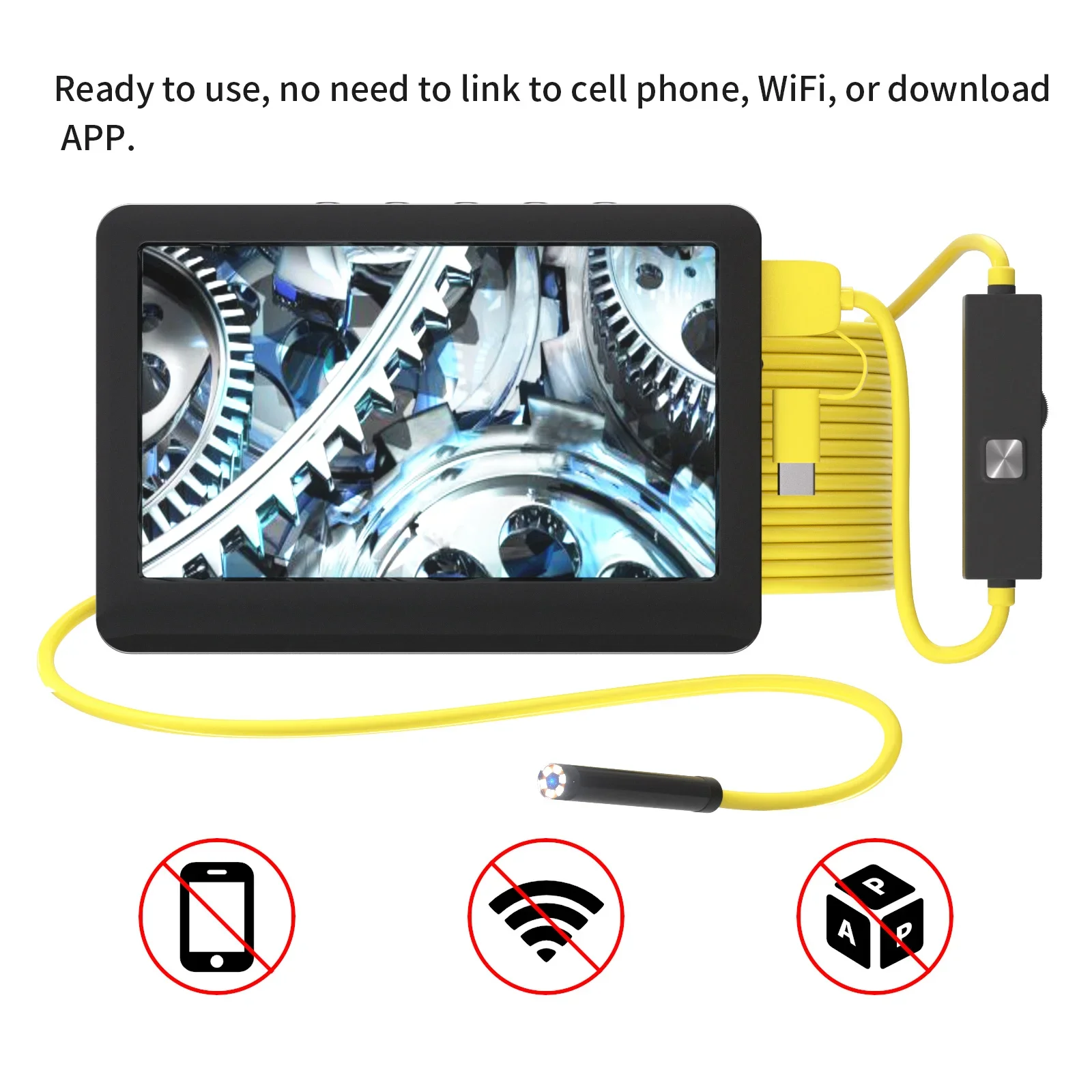 

--for 5.5mm Car Video Inspection Borescope with 4.3 Screen Sewer Inspection Waterproof Endoscope Camera inspection Semi-Rigid 2M