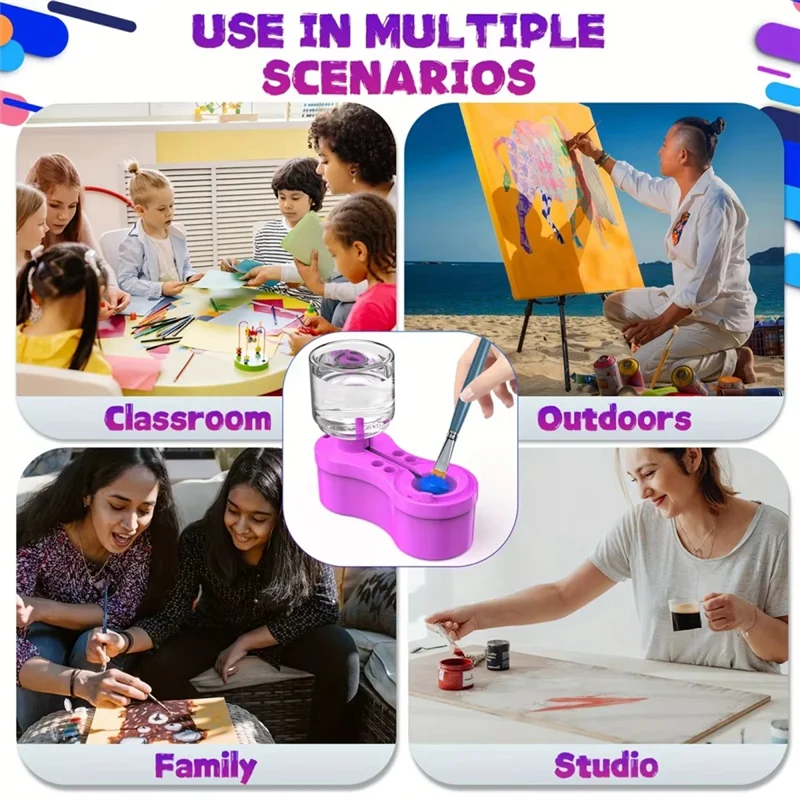 Professional Paint Brush Cleaning Machine With Automatic Water Circulation And Drain Button For B Artistic Tools