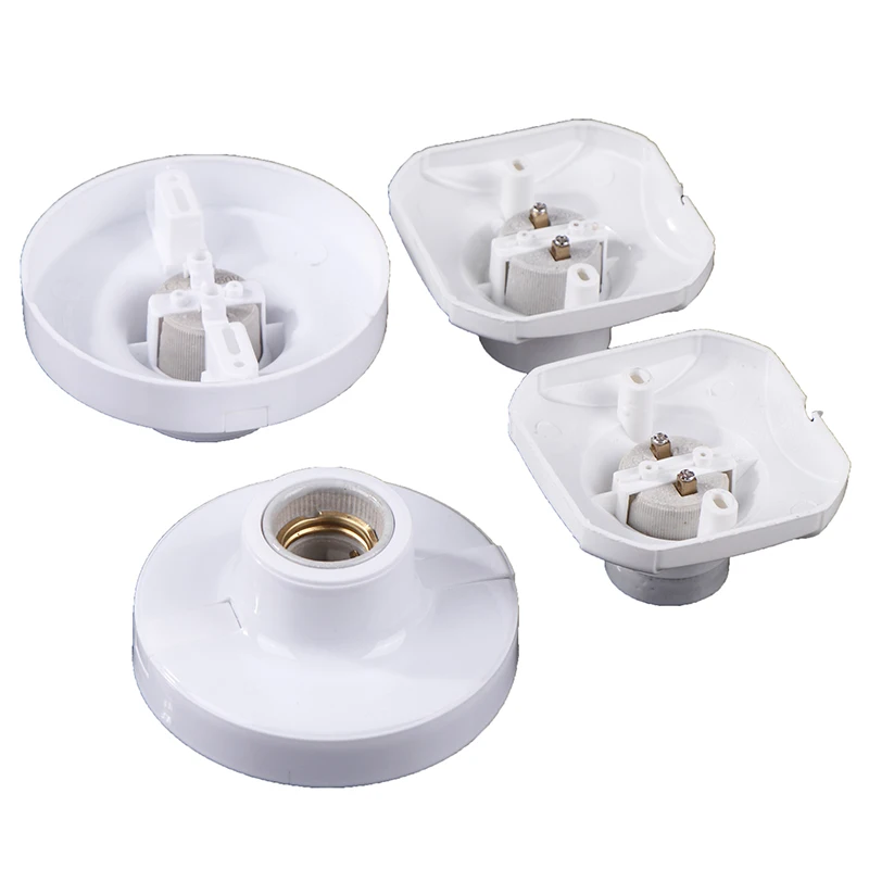 

1PC E27 Surface Mounted Lamp Bulb Pendant Holder High Temperature Resistant Round/Square Fixed Base Bracket