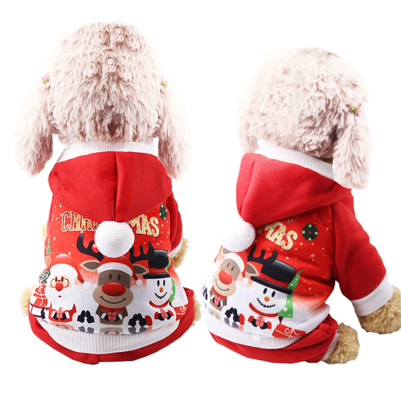 

Small Body Pet Hoodie Cartoon Santa Claus Snowman Pattern Warm Hoodie For Cat Dog Puppy Christmas Pet Decoration Clothes 2025