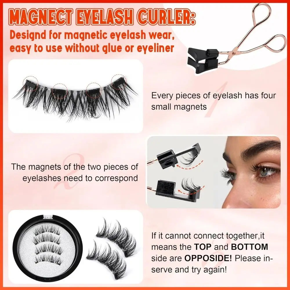 No Glue Magnetic Eyelashes Eyeliner Needed without Eyeliner Magnetic Lashes Natural Look Reusable False Eyelashes