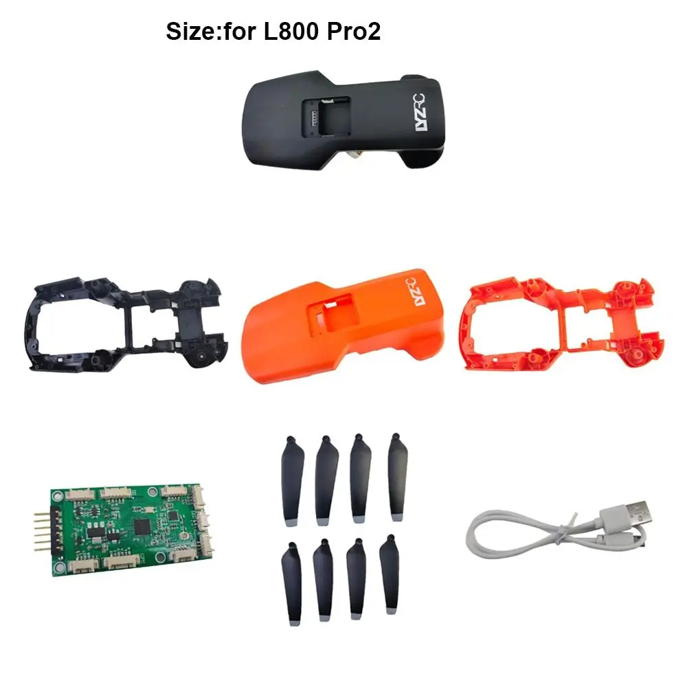 Nuevo aspas de ventilador negro/naranja, 7 estilos de repuesto, carcasa inferior, tablero receptor de batería de avión de plástico para L800 Pro2