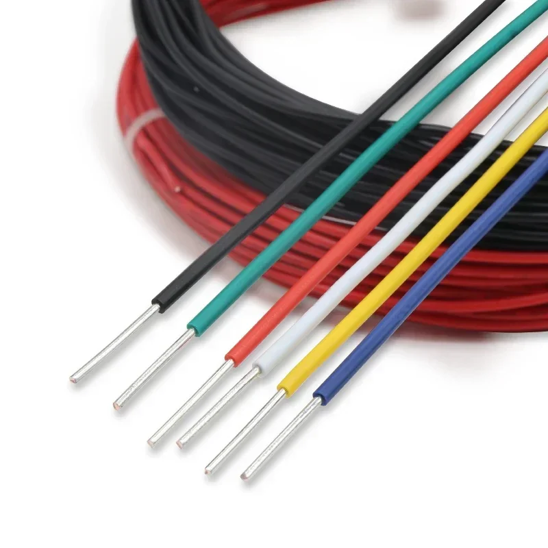 10 metri UL1007 filo di rame unipolare 26 24 22 20 18 16 14 AWG isolamento in PVC linea di placcatura stagnata solida linea di cavi elettrici