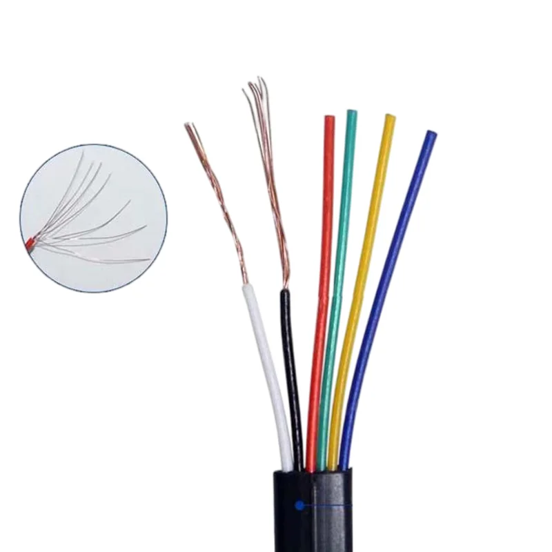 Telephone Cable Pure Copper 6 Core 6P6C RJ11 RJ12 Telephone Audio Signal Cord Automotive Amplifier Wire