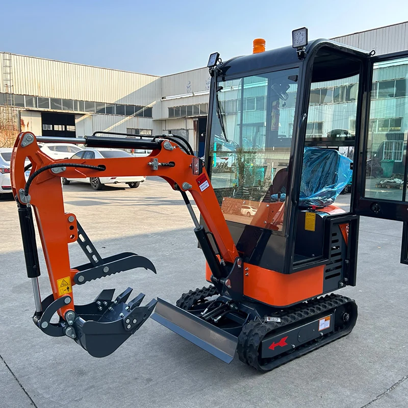 Customized CE mini 1 Ton EPA Euro 5 Kubota Engine Crawler Digger Farm Mini Excavator Digger with Cab