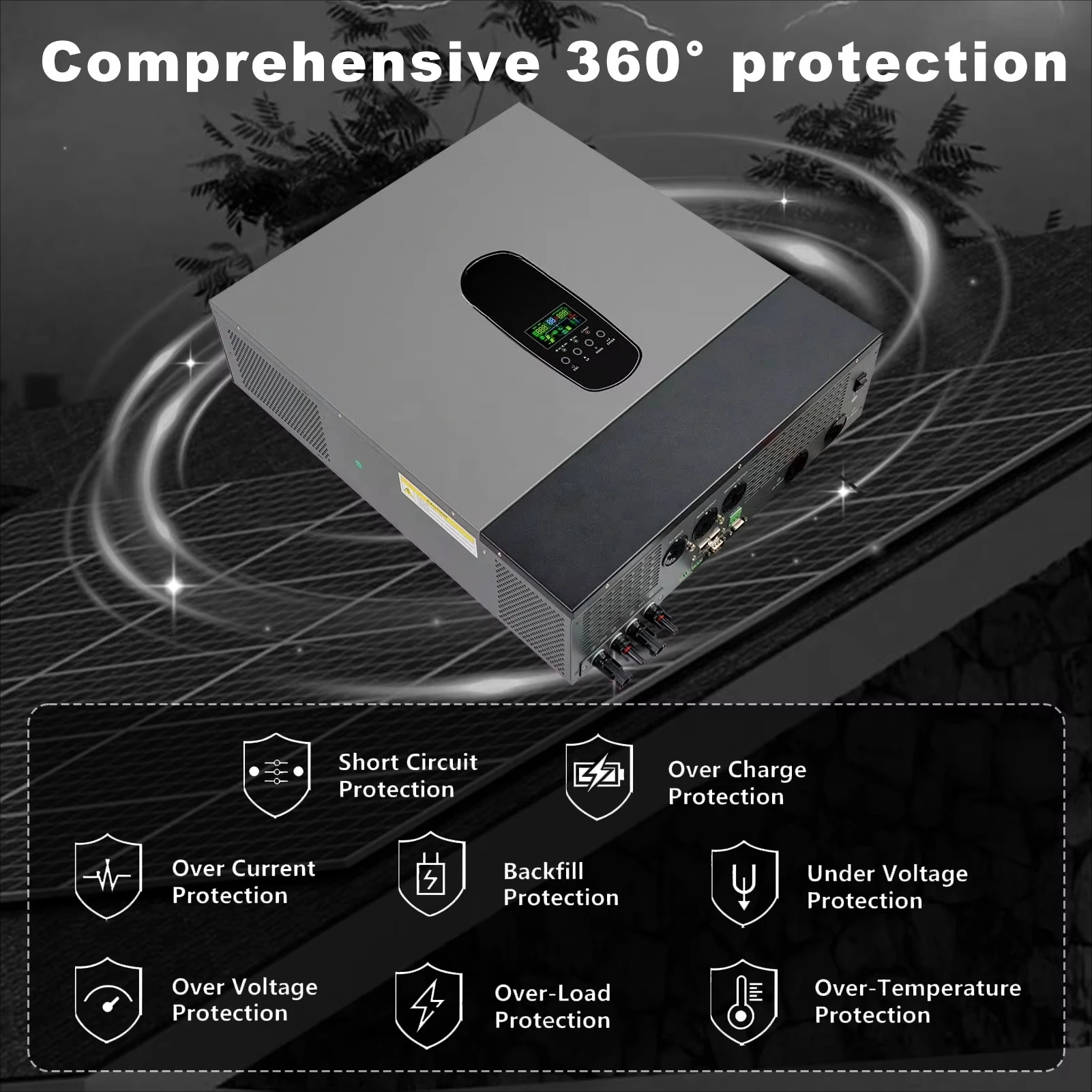 11KW 48V There Phase Supports Parallel 48V DC to 20V 230V AC  Hybrid Solar Inverter with MPPT  Controller