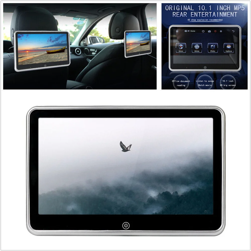 10.1 Inch Ultra-thin Car Headrest Monitor MP5 Player Mirror Link Android FM HD 1080P Video Screen With USB/SD Multimedia Player