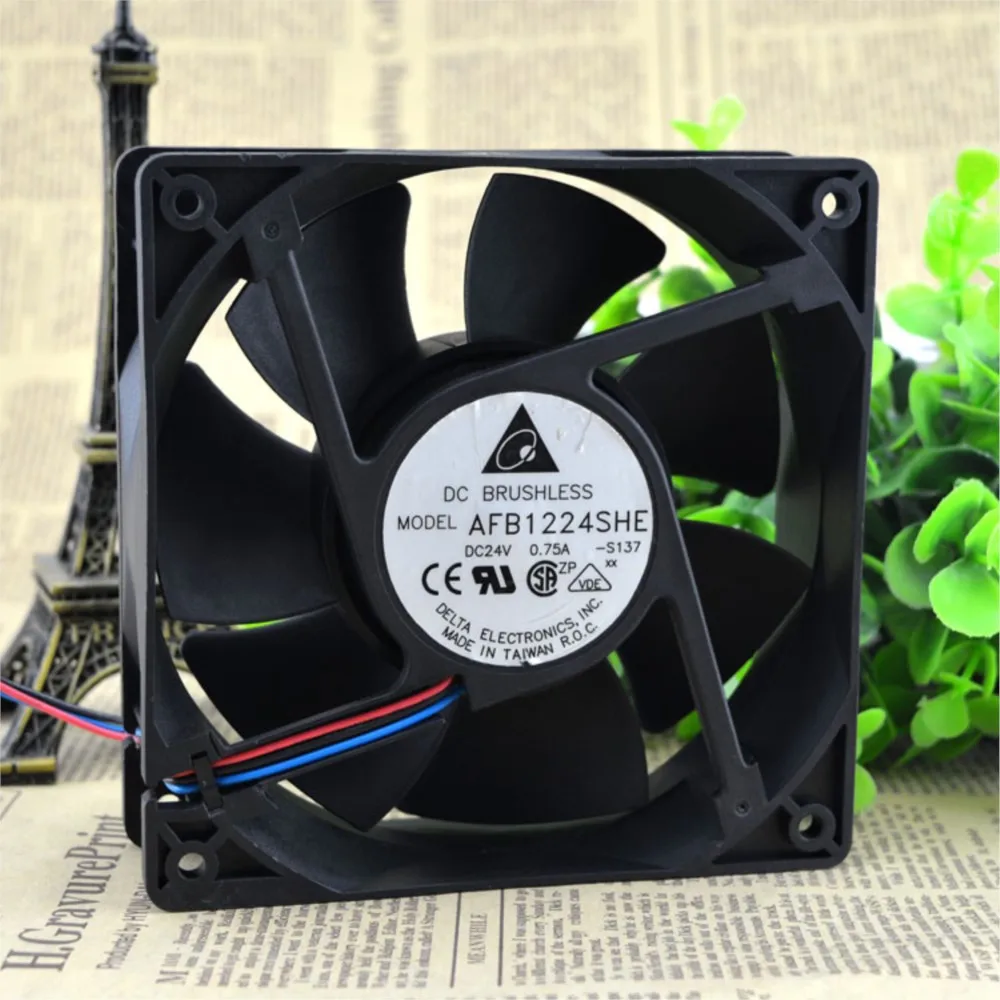 for Delta AFB1224SHE 12038 12cm 24V 0.75A High Airflow Cooling Fan, for Converters, Servers, and Industrial Applications