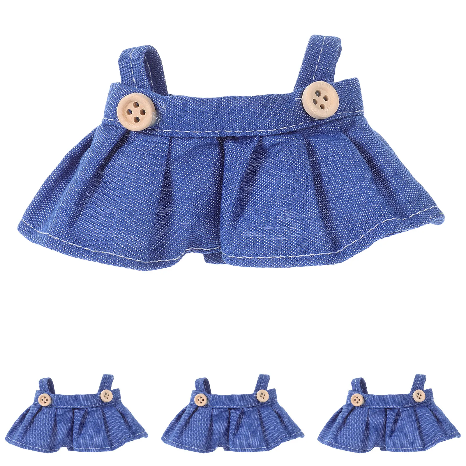 4Pcs Cloth Overall Skirt Ensemble for 17Cm Cute Versatile Look Soft Fabric Secure Fit Parentchild Play Dressing Fun Outfit