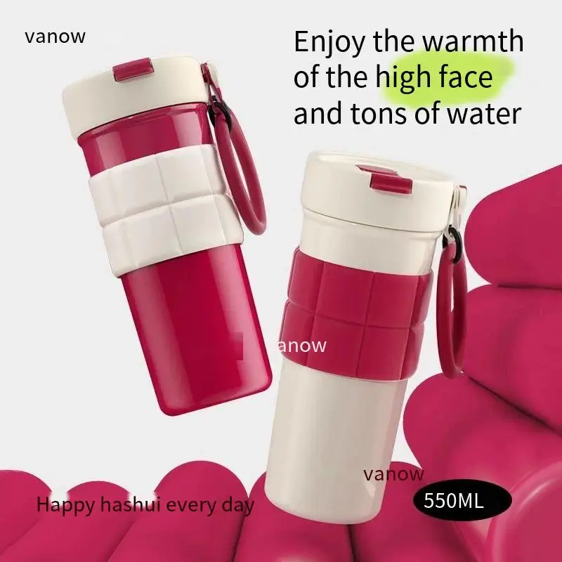 

Straw mug Girls' large-capacity car coffee traveling cup 316L stainless steel fruit tea cup