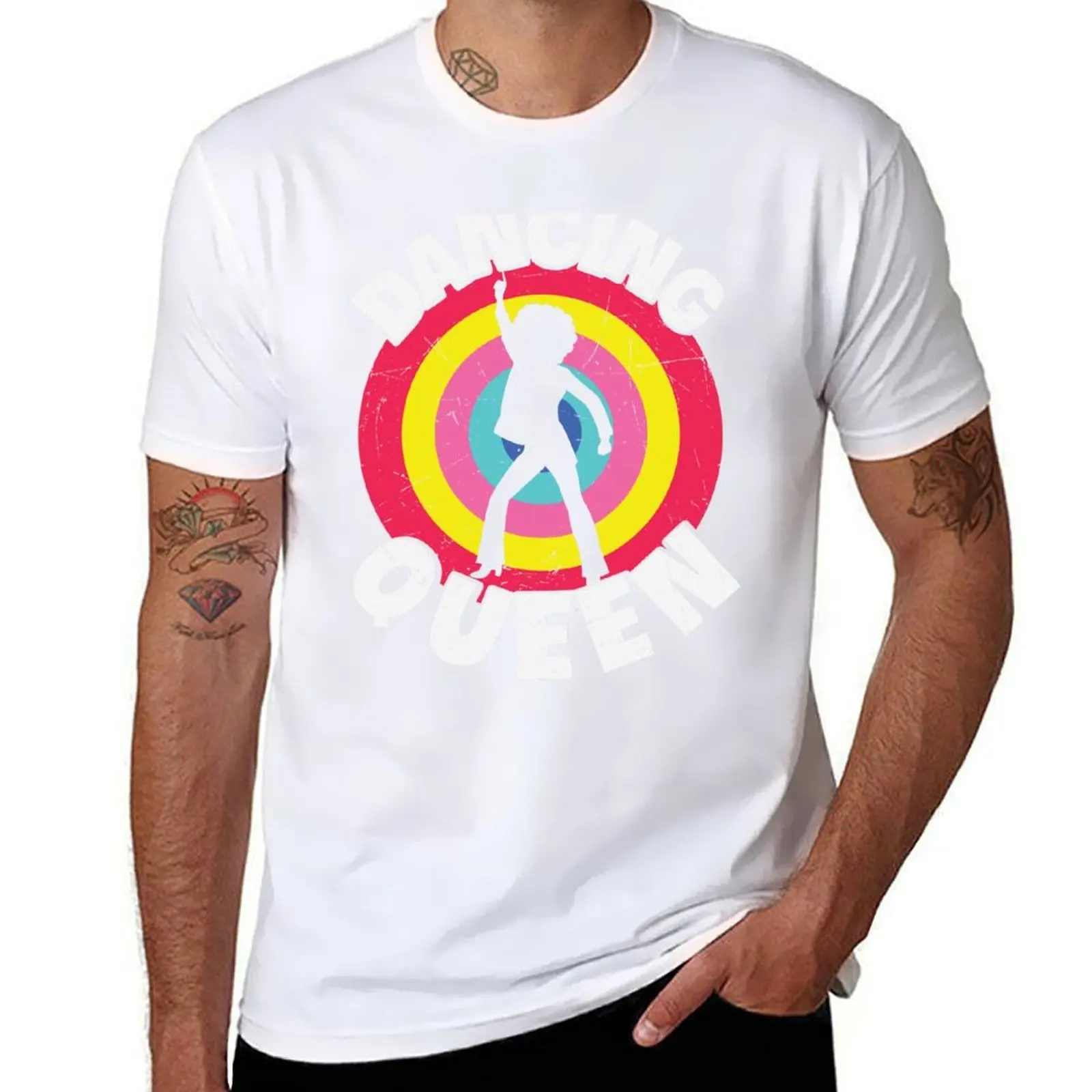 

Dancing Queen Roller Disco Outfit T-Shirt Large Size Basic Casual T-Shirt