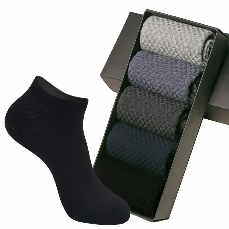 1/5 Paar Herren-Söckchen aus Bambusfaser, Business-Söckchen, Frühling und Sommer, leicht, atmungsaktiv, geruchsdicht, schweißabsorbierend, Freizeitsocken – Detail 3