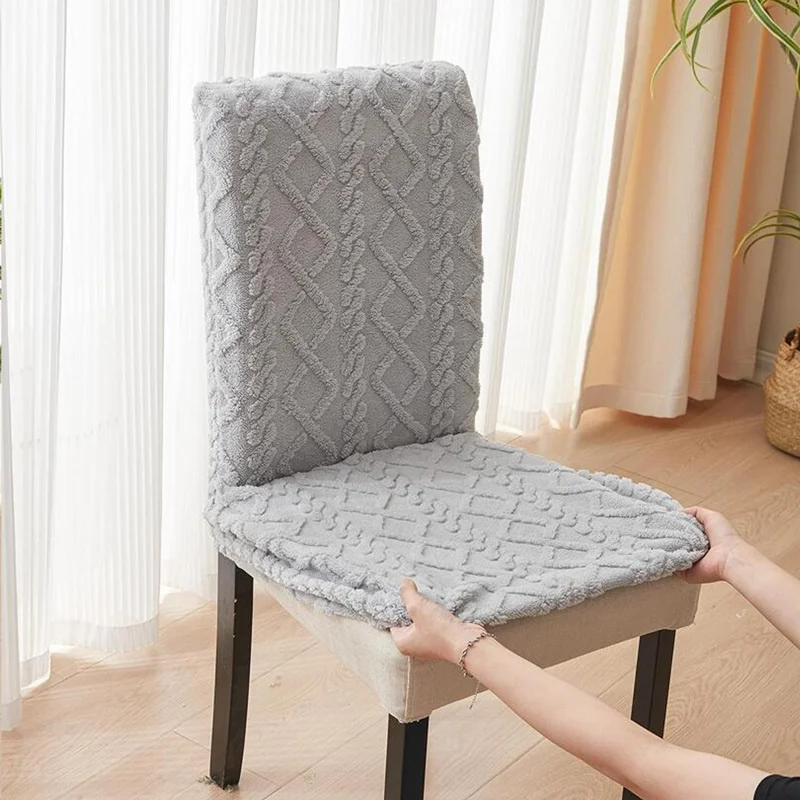 Jacquard Stretch Chair Cover Big Elastic Seat Chair Covers Office Chair Slipcovers Restaurant Banquet Hotel Home Decoration