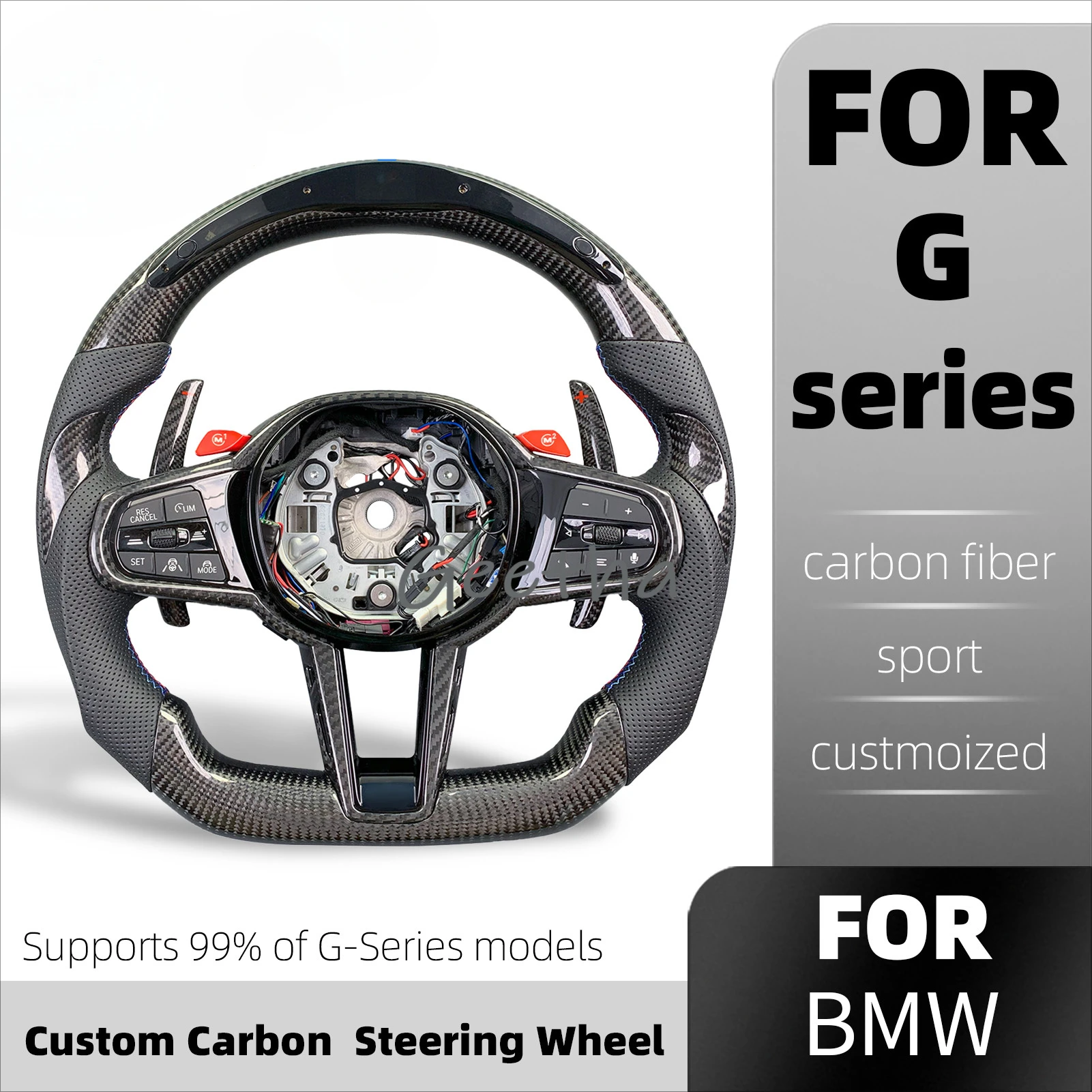 For BMW Customized Carbon Fiber Steering Wheel Carbon Fiber Steering Wheel 3 4 5 Series G20 G21 G80 G81 G22 G23 G26 G30 G32