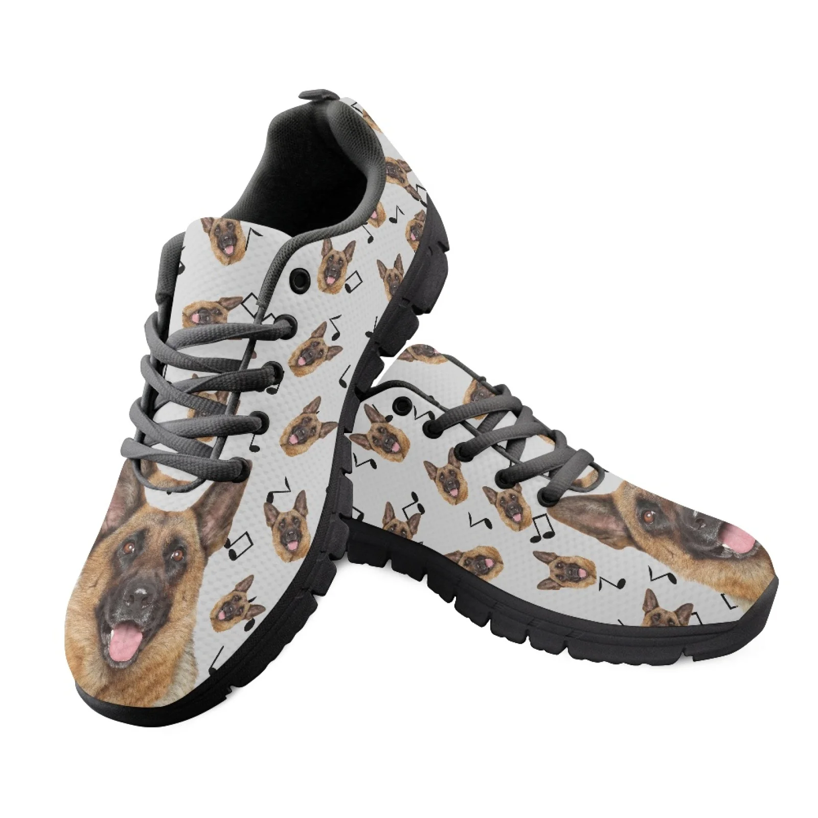 Coloranimal German Shepherd Women Cushioned Jogging Shoes for Long Standing Hospital Floor Leisure Womens Athletic Sneakers