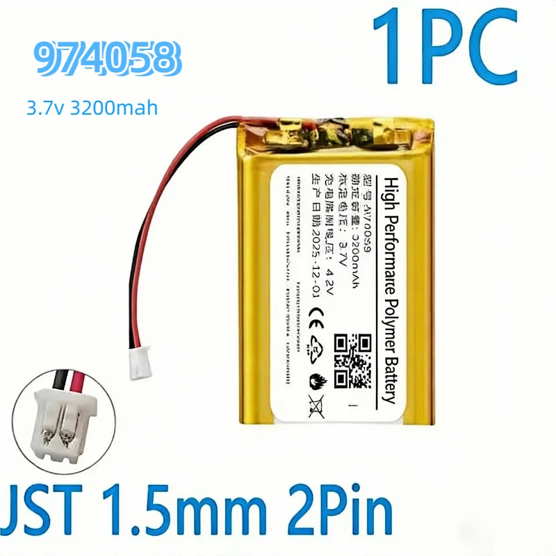 

3.7V 974058 3000mAh Lipo Battery Lithium Polymer Batteries for Massage Meter GPS Navigator Aeromodelling Rechargeable Cell PH2.0