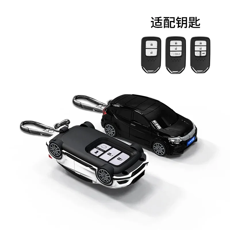 For Honda Vezel Appearance For Honda CRV Accord Civic Vezel XRV URV HRV Pilot Fit Freed Smart Remote Car Key Case Cover Chain