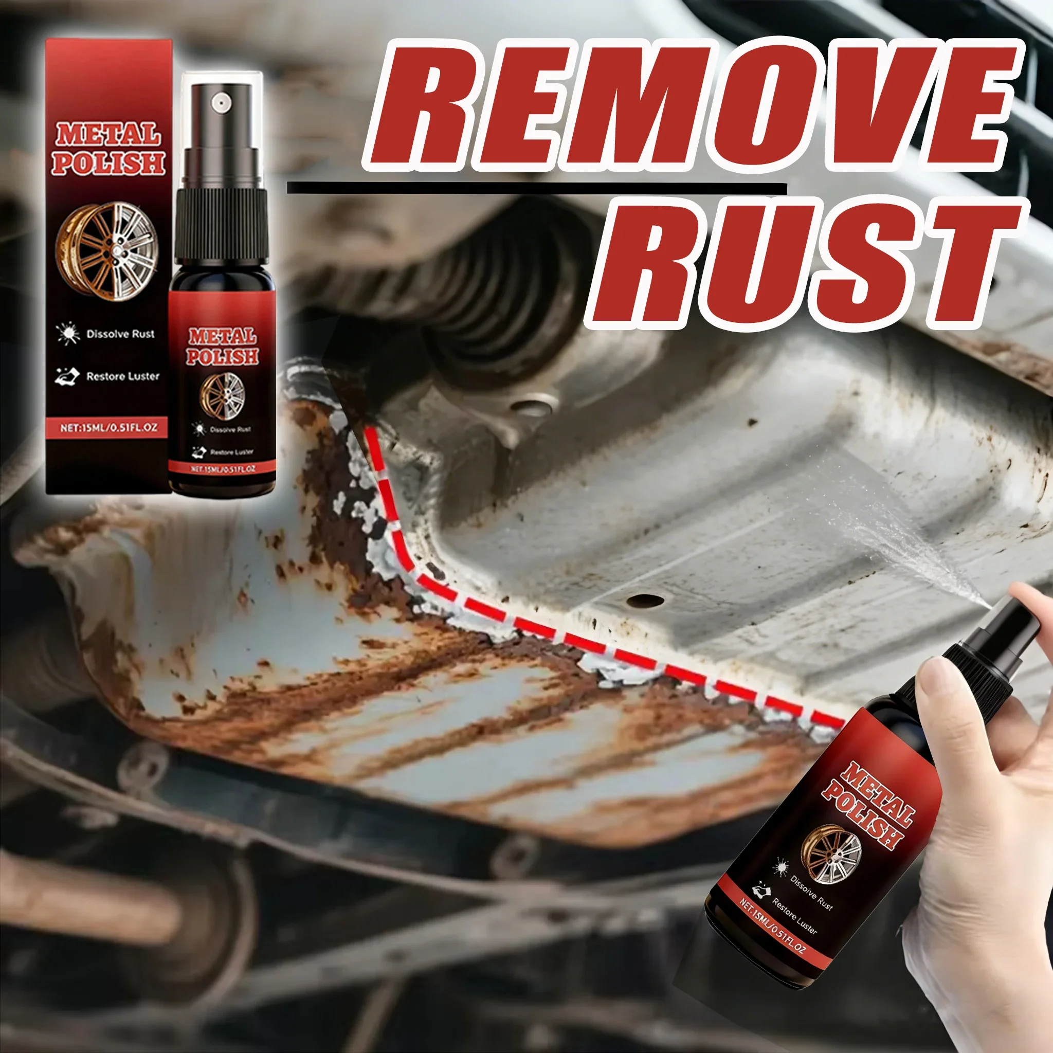 Automobile Rust Remover Long-lasting Rust Prevention Solution Suitable For All Vehicle Models Used On Any Part