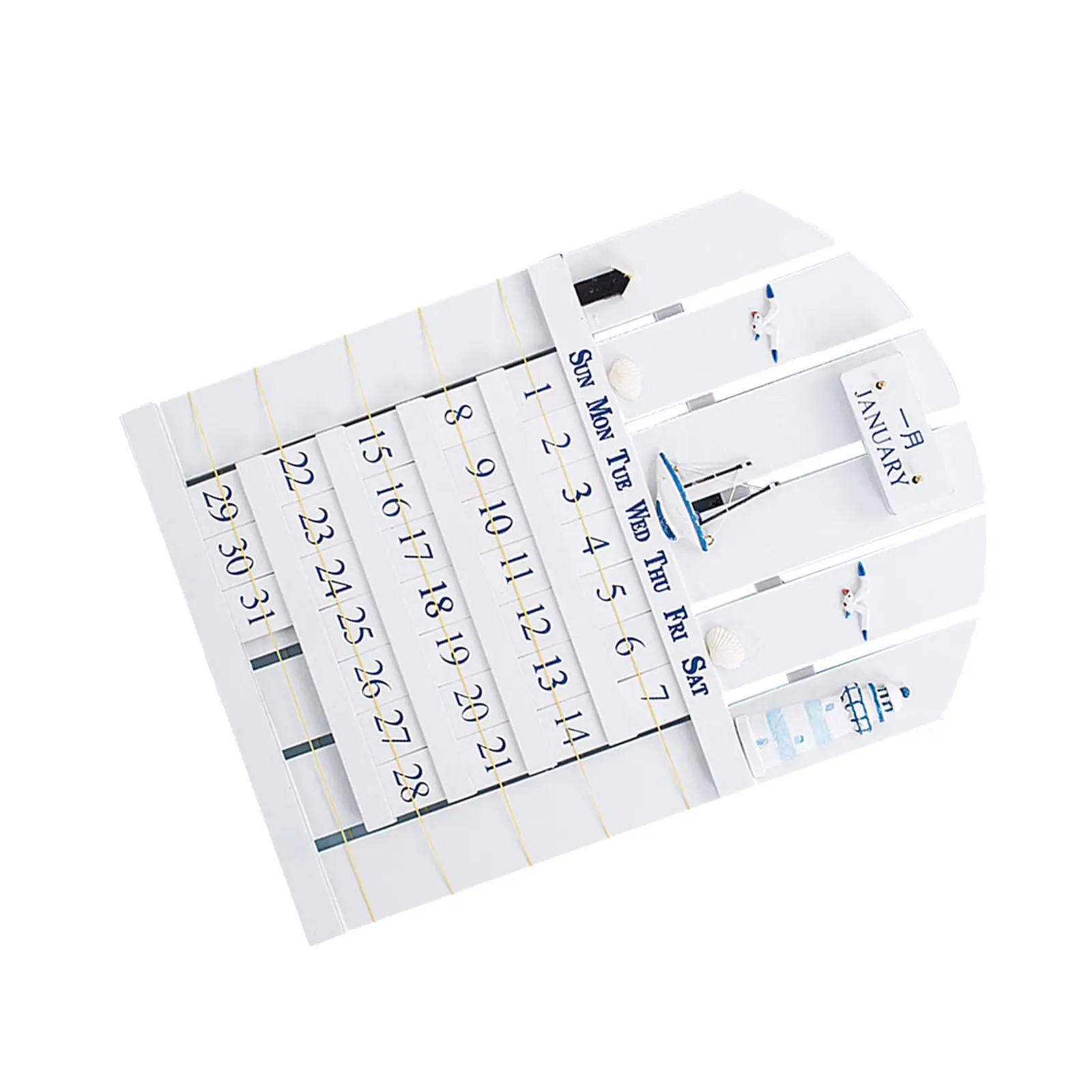 

Декоративный настенный календарь из дерева, 1 шт., в средиземноморском стиле, из толстой древесины, для дома, офиса, кабинета, напоминание о дате