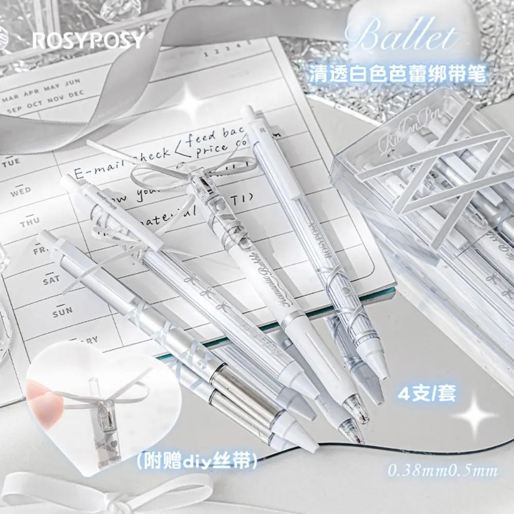 

4 шт./компл., набор пластиковых гелевых ручек для балета, 0,38 мм/0,5 мм, канцелярские принадлежности, черные чернила, гелевая ручка, студенческие принадлежности, набор нейтральных ручек