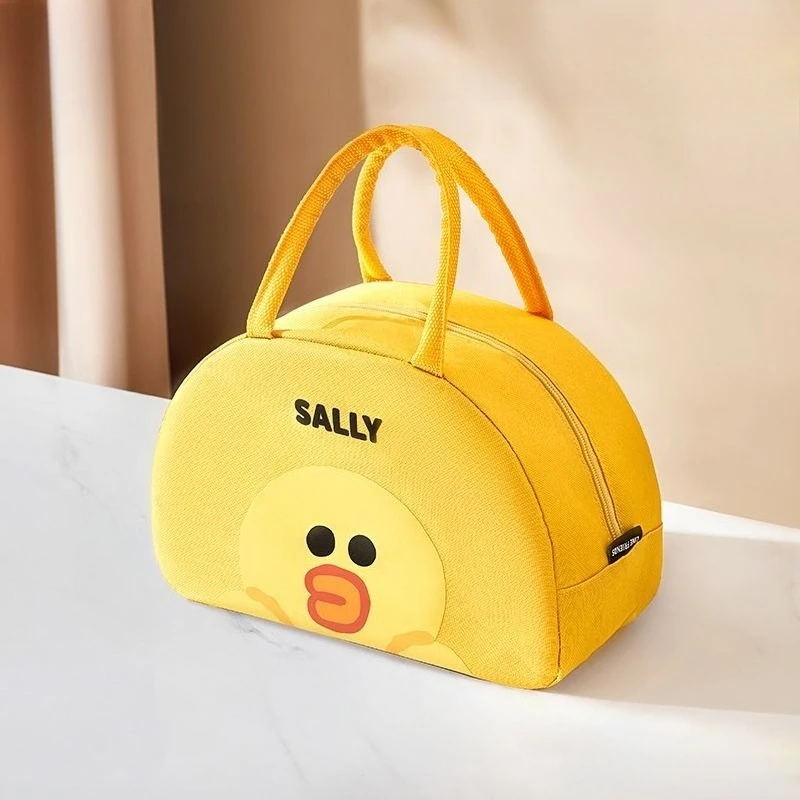 LINE FRIENDS Handtasche Braunbär und Cony Hase Cartoon Niedlich Modisch Große Kapazität Langlebige Isolierte Tragbare Lunch-Tasche – Detail 4