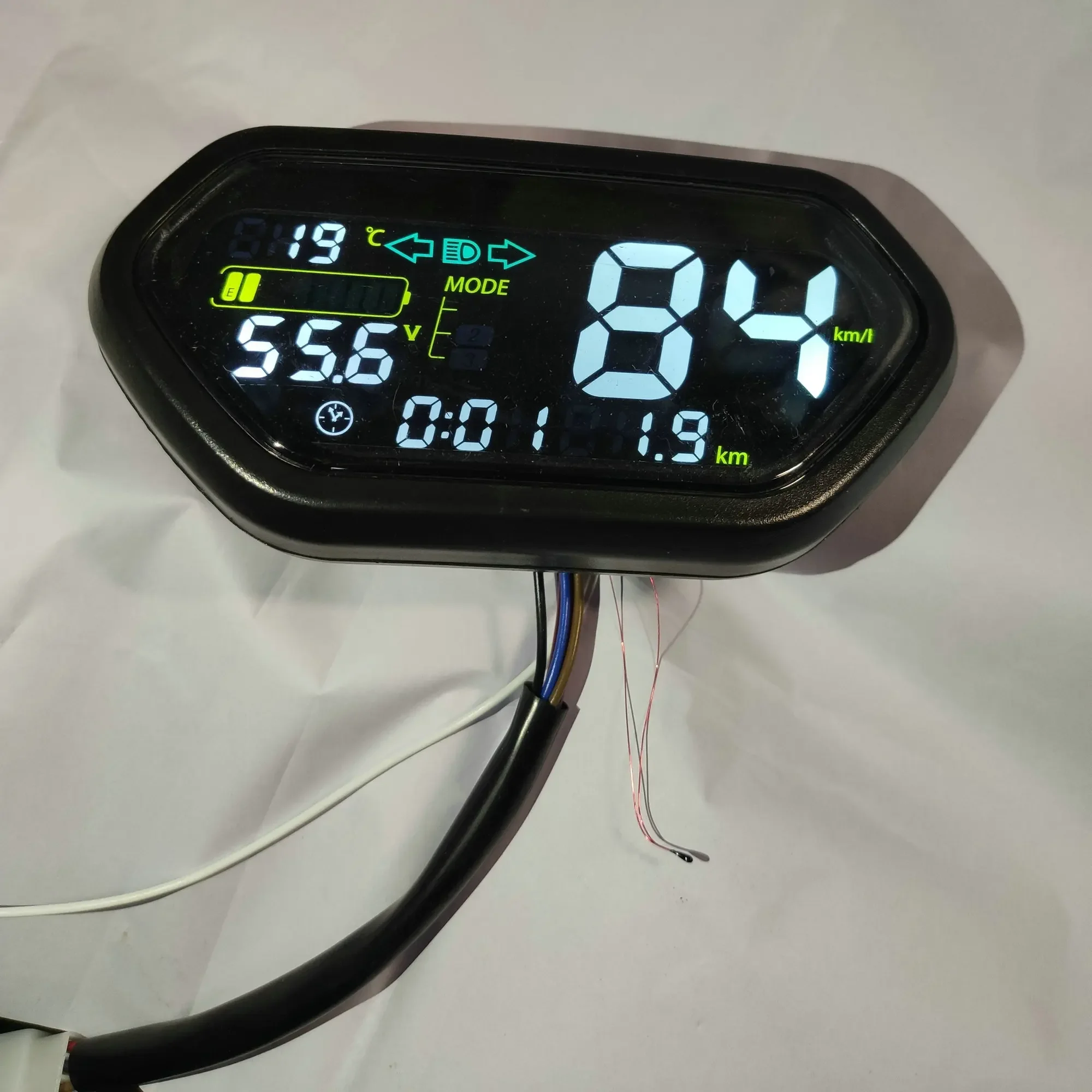 Speed Meter LCD DISPLAY 48v60v72v84v96v120v144v Light/Battery Level Indicator for Electric Scooter Gauge Bike Tricycle Dashboard