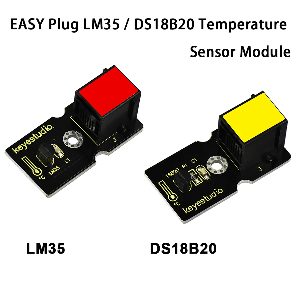 Keyestudio EASY Plug LM35 /DS18B20 Temperature Sensor Module for Arduino for DIY Electronic STEM Porgramming Kit