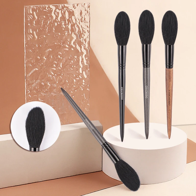 Professionele geitenhaar gezicht make-up markeerstift borstel lange steel blush borstel concealer borstel schoonheid make-up tools