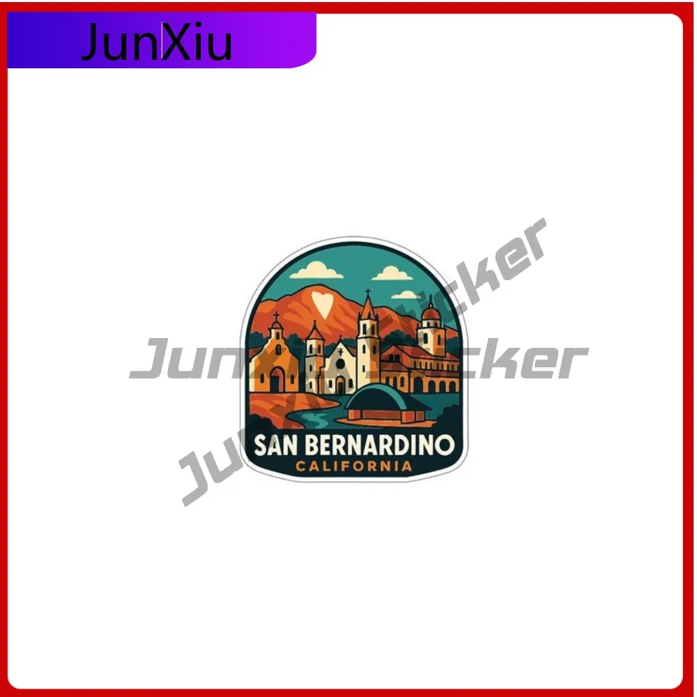 

San Bernardino California City Sticker Scratch-proof Exterior Decor Vinyl Decal Bumper Window Phone Trunk Adventure Motorcycle