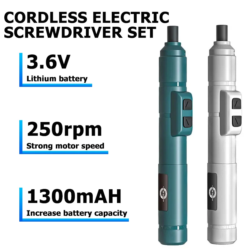 Mini Cordless Electric Screwdriver Set USB Rechargeable Screwdriver 3.6V 250r/Min Multifunction Electric Drill Repair Power Tool