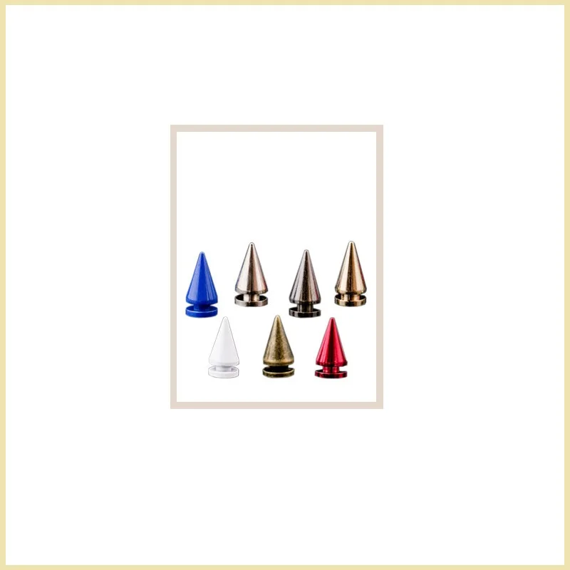 Screws/Rivets 10*20mm Cone Colored Studs And Spikes For Clothes DIY Handcraft Garment Rivets For Leather Bag Shoes