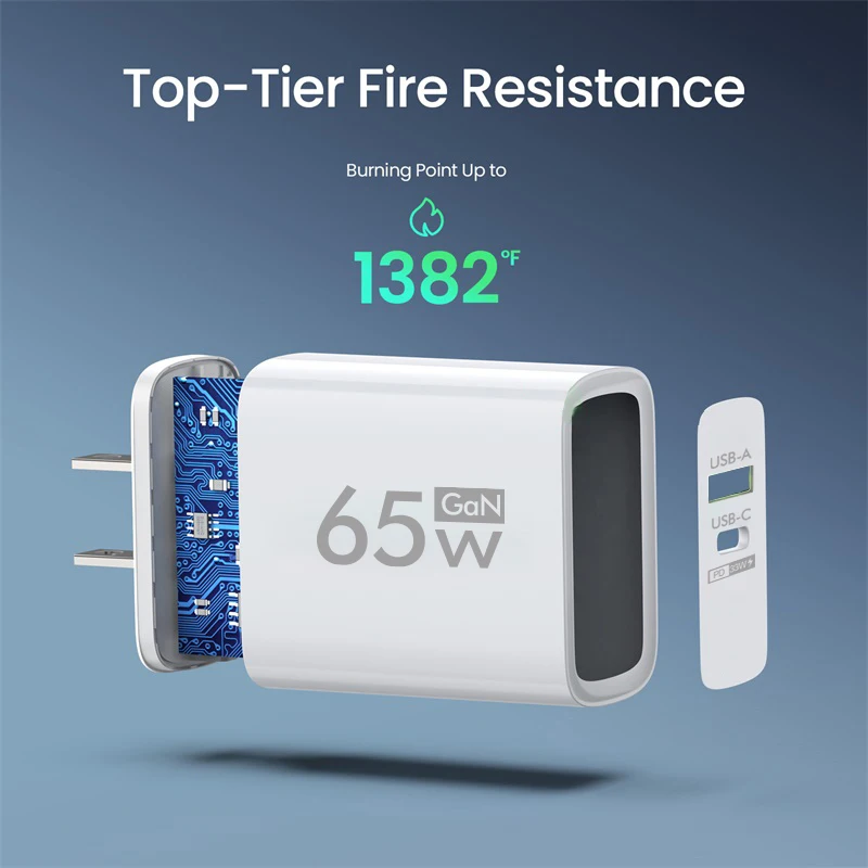 PD 65W Fast Charge Charger USB Type C GaN Phone Adapter For Oneplus iPhone 14 Pro Mix Xiaomi Huawei High Speed Charging Charger