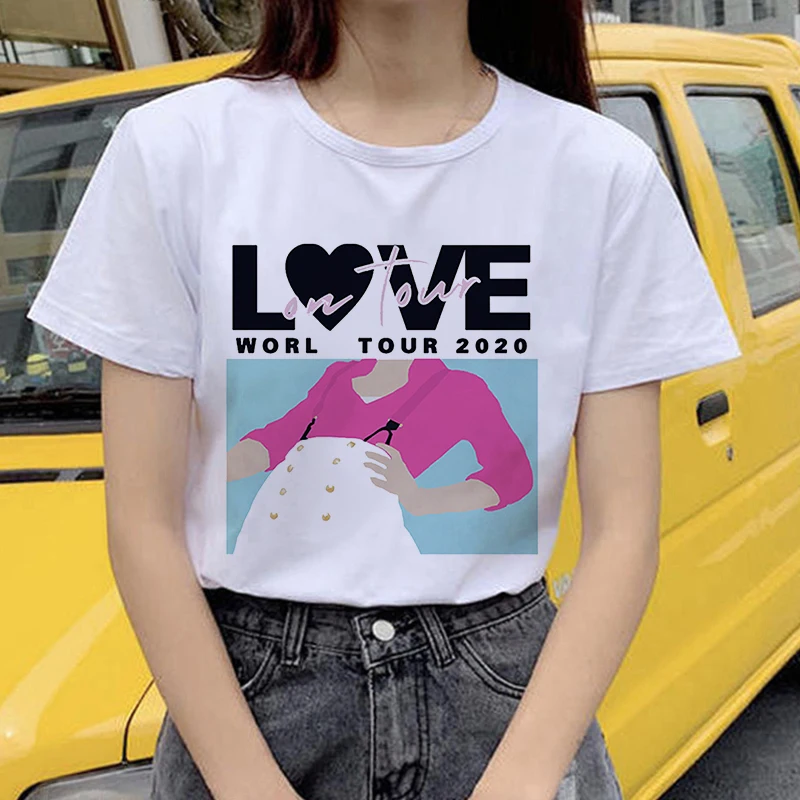 New Women's Harajuku Sle T-irt Fine Line Rip Top Fem Tee Large Size Winter Collection Faionable Streetwear