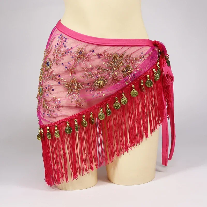 Belly Dance Scarf Oriental Embroidery Pattern Belly Dance Hip Scarf for Women Exotic Dancing Dresses Decoration