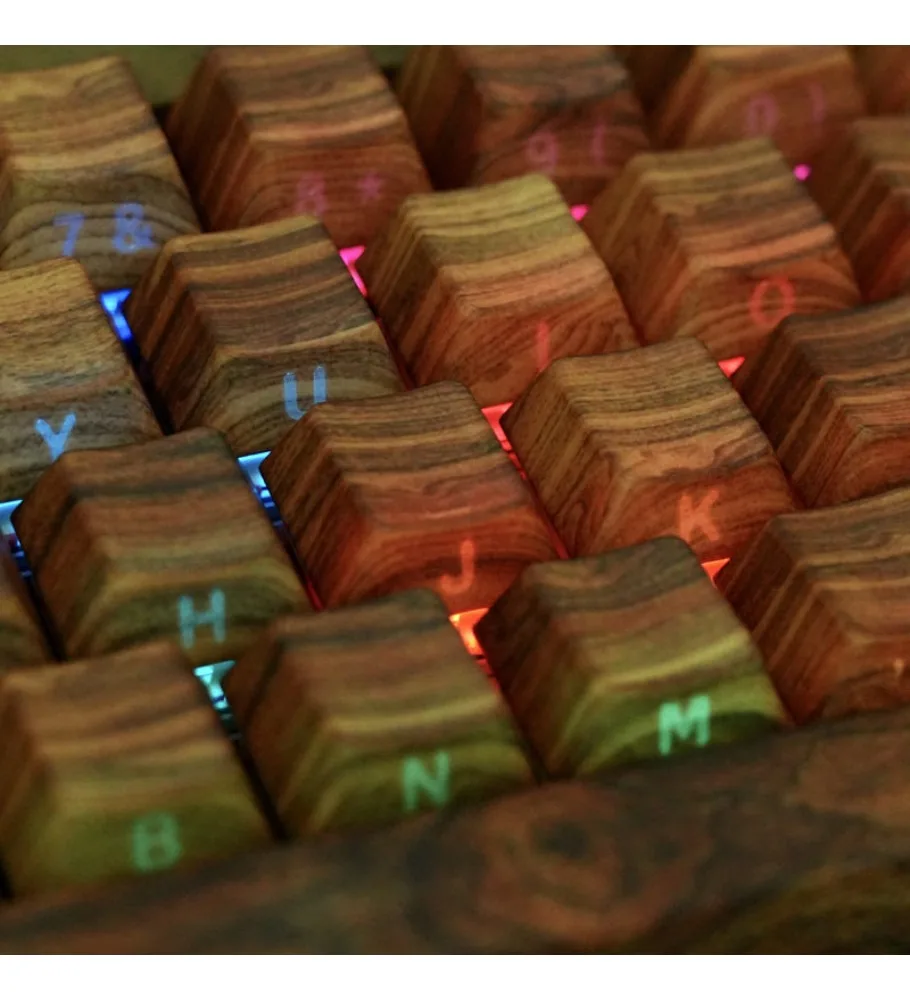 Walnut pattern keycap niche personality side engraving light PBT hot sublimation office game mechanical keyboard cap full set
