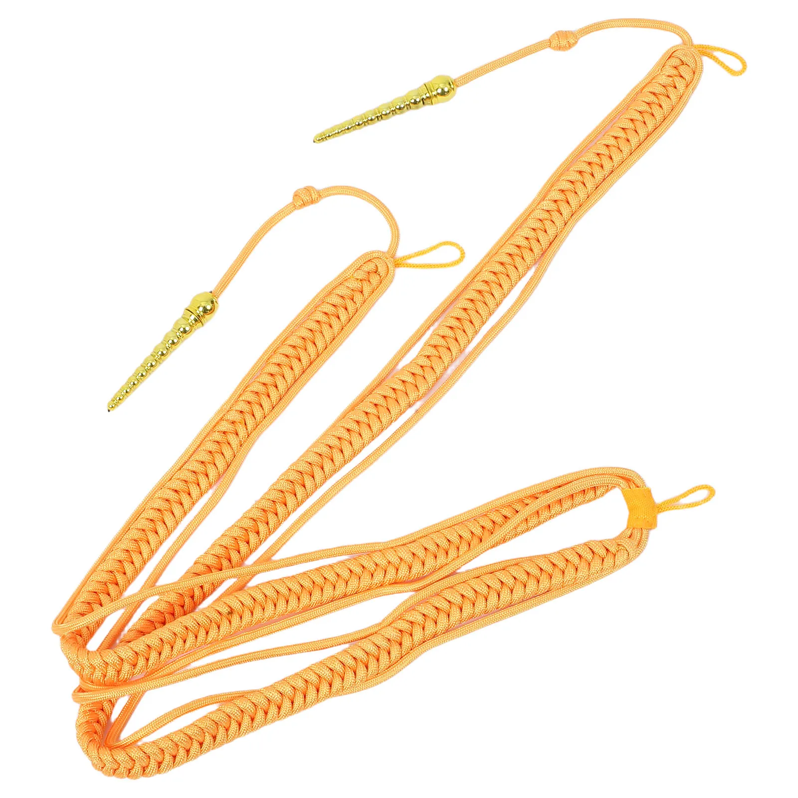 

Gold Aiguillette Shoulder Epaulets Braided Cord Uniforms Formal Dress Accessories Yellow Pendant Long Style Stage Security Band
