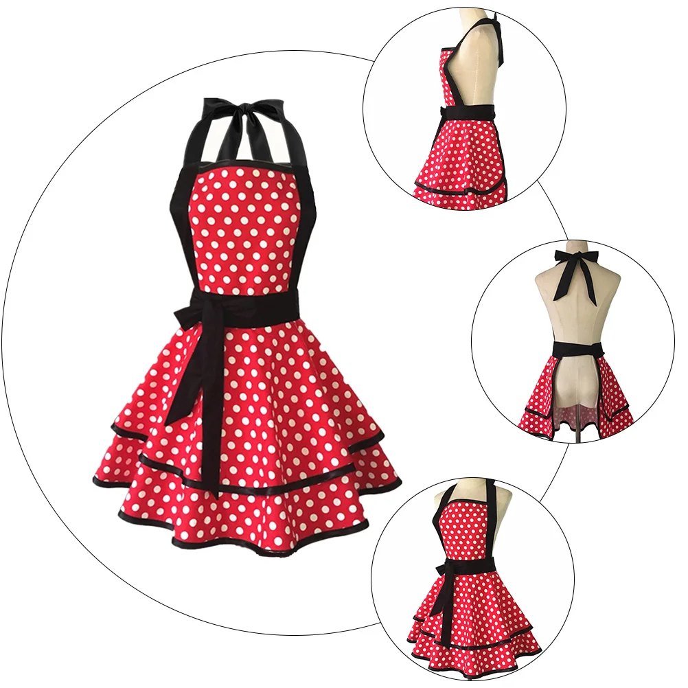 

Pure Cotton Kitchen Accessories Double Layer Fashion Skirt Bib Apron Home Bib Hotel Cooking Essential Gift Women