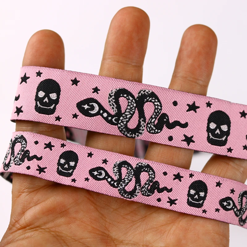 10YARD 7/8 22MM 16MM 2022 New Snake Skull Owl Pumpkin Imp Cartoon Ribbon