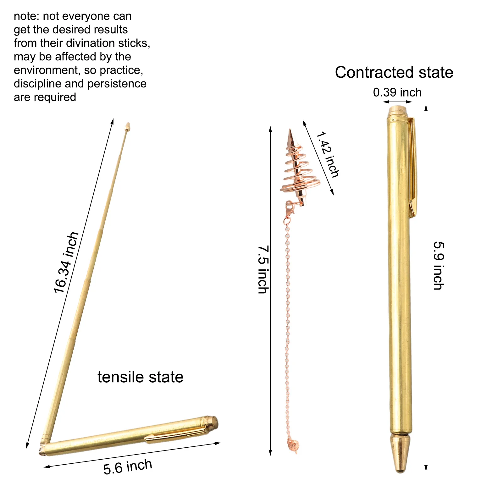 Imagem -02 - Pure Copper Metal Detector Rod Bruxa de Água Dragão Portátil Buscando Ferramenta Radiestesia Rod Pêndulo Pingente Pcs 99.9