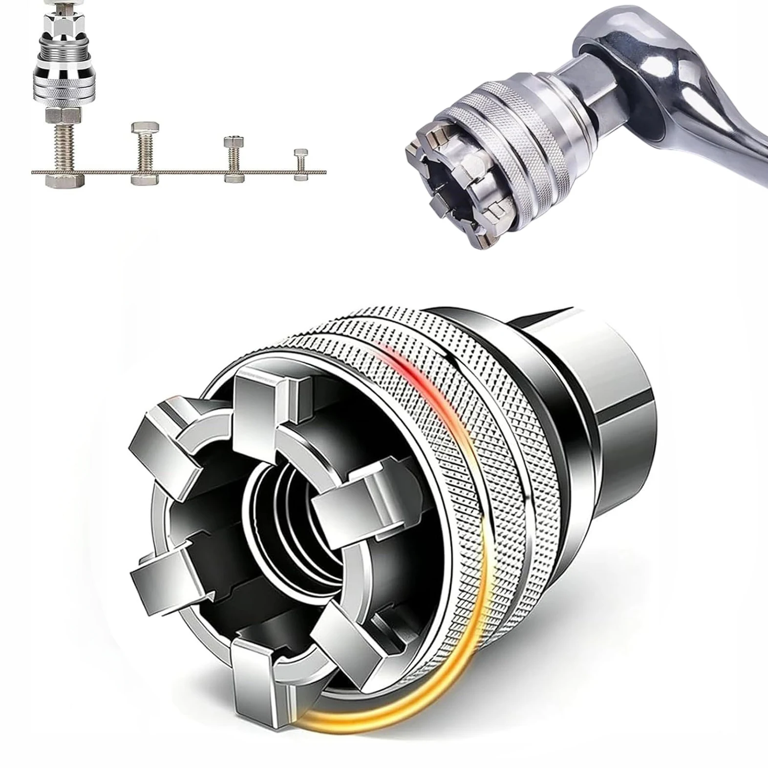 10-19mm Universal Socket Wrench Adapter for 3/8 Drive Ratchet Drill, Mechanic Tool for Motorcycle Repair Furniture Assembly