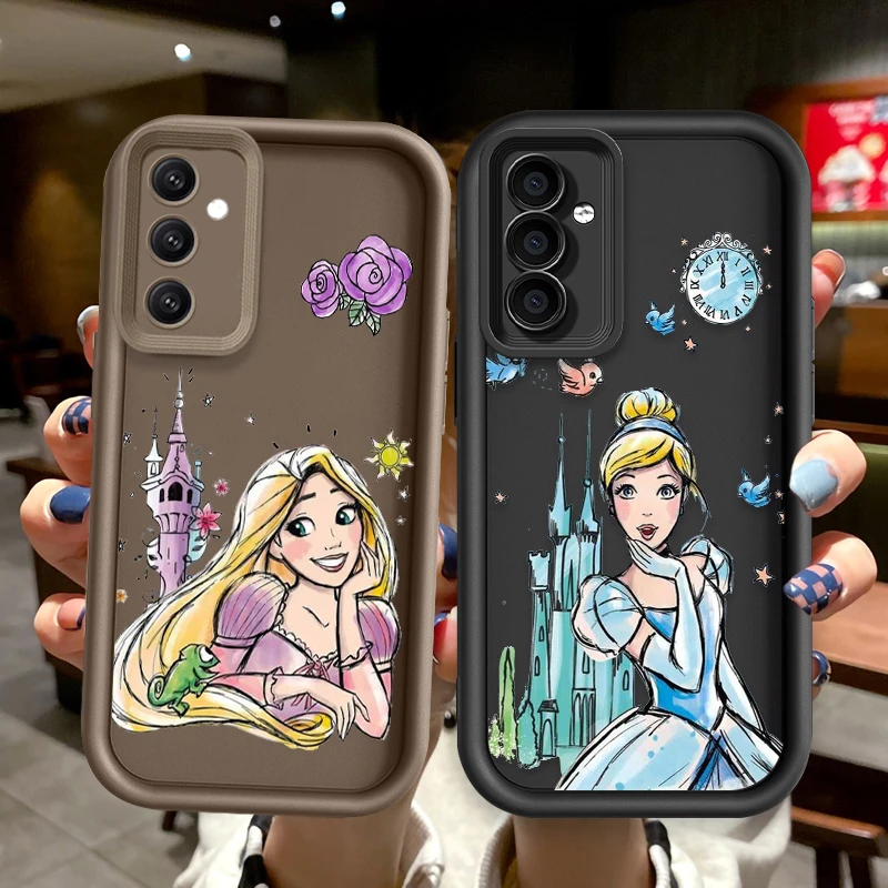 Disney Princess Belle Rapunzel For Samsung Galaxy S24 S23 S22 S21 S20 Ultra Plus FE A52 A53 A54 A71 Eye Ladder Phone Case