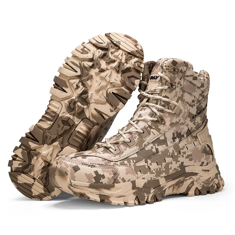 

Big Size 39-47 Men's Tactical Work Boots Outdoor Desert Combat Ankle Boots Non-slip Climbing Trekking Shoes