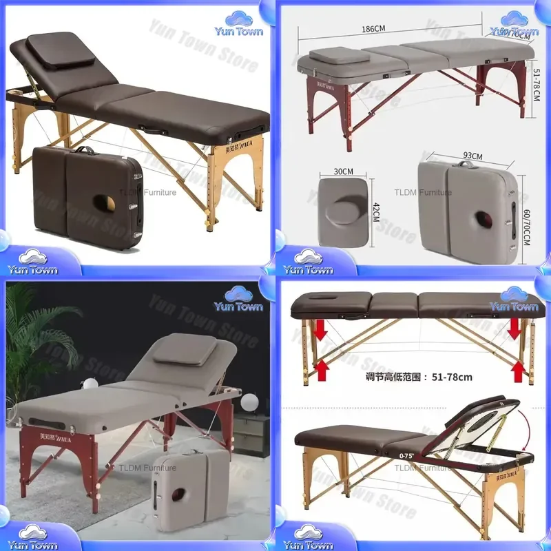 for Luxury Massage Table for Salon Spa Clinic Professional Adjustable Height Camilla Bed European Style Modern Trendy Premium
