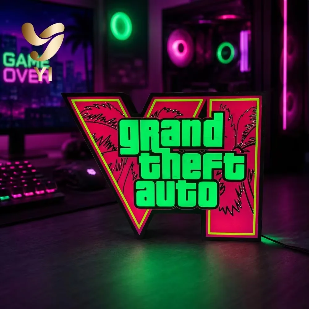 In Stock Horizon Ambient Light USB GTA6 Cool Desktop & PC Case Decoration ARGB Faith Light 3D Printed Ornament Birthday Gift