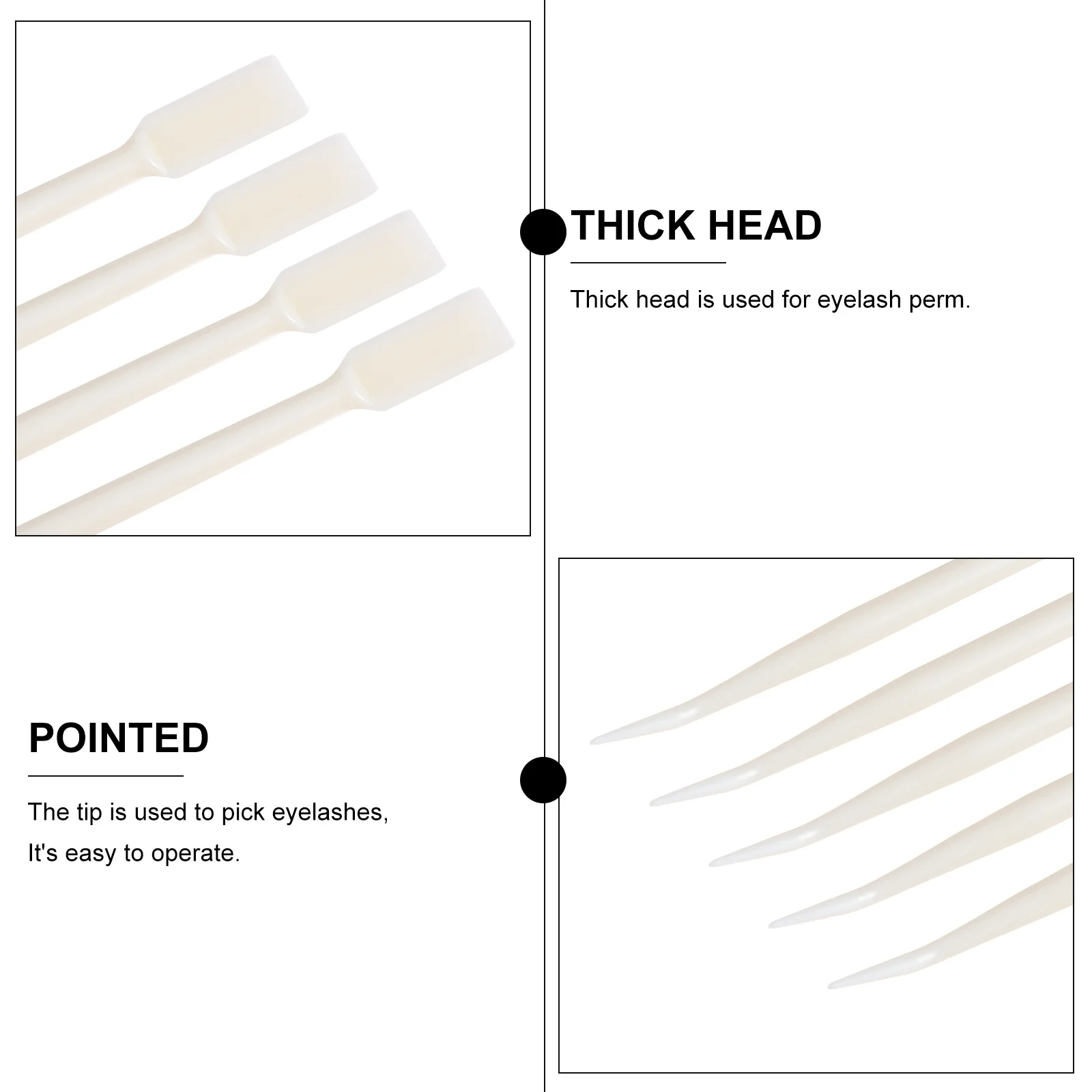 

100pcs Eyelash Lift Tool Thick Pointed Tip For Lash Extension Pick Stick Lightweight Smooth Grip Plastic Eyelash Lash Lift Stick