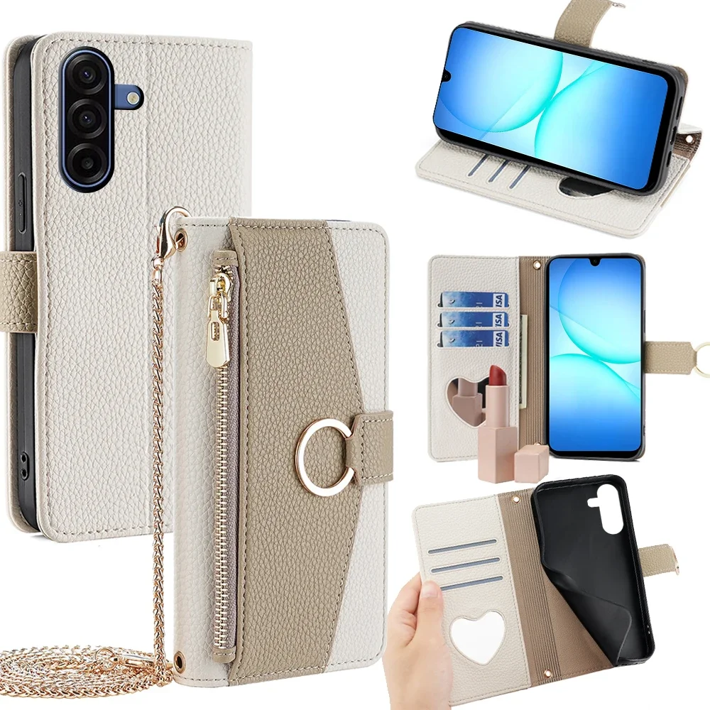 

Для Samsung Galaxy A17 A07 A56 A36 A26 A16 Galaxy S25 Ultra Samsung S25 FE Plus S25Edge Чехол через плечо Защитный чехол Мини-зеркало