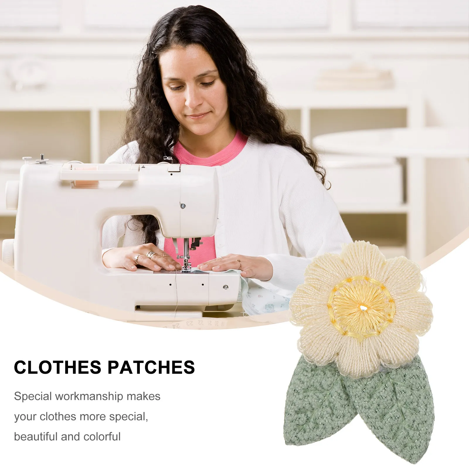 10Pcs Flower Applique Embroidery Patches Fine Workmanship Bright Colors Sewing Patch for Wedding Clothing
