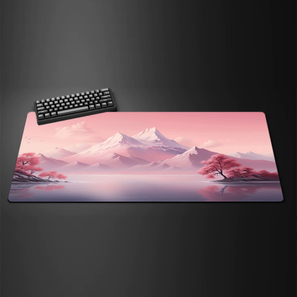 Pink Trees Landscape Art Mouse Pad Large Computer Office Game Table Mats XXL Rubber Anti-slip Gaming Keyboard Mat Long Desk Pads