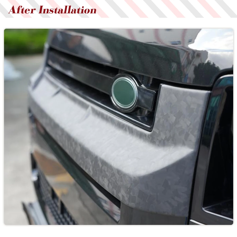 For Land Rover Defender L663 110 2021-22 Car Modification Dry Forged Matte Blakc Carbon Car Front Grille Trim Decoration Sticker